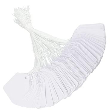 Imagem de joycraft 500 etiquetas de preço com cordão anexado, etiquetas brancas de 3 x 4,8 cm, etiquetas de presente de papel em branco, etiquetas de exibição de marcação de preço para roupas de joias de