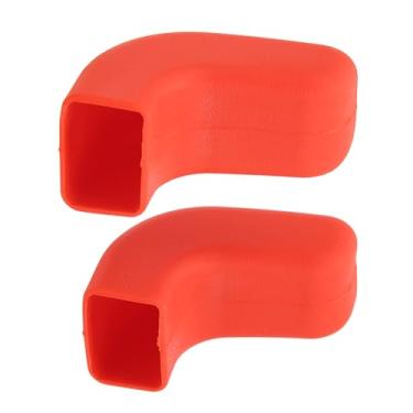 Imagem de Capas de gancho de reboque para para-choque dianteiro, 1 par de capa de gancho de reboque para amortecedor protetor de gancho de reboque dianteiro protetor de gancho de reboque capas de borracha para JK JL TJ 2007 a 2023 (vermelho)