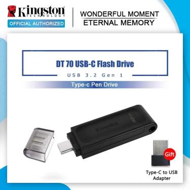 Imagem de Kingston Unidade Flash USB C DT70 32GB GB 128GB Pendrive USB 3.2 Gen 1 64 Tipo-c Pen Drive para