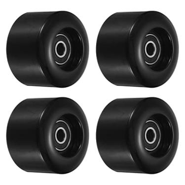 Imagem de PATIKIL Roda de skate de 55 mm com rolamentos ABEC-9, pacote com 4 rodas de rua para skates Cruiser substituição de roda 80A, preto