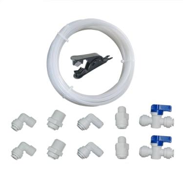 Imagem de MALIDA Tubo de água de plástico de 10 peças + conjunto de conectores rápidos de 10 peças, para sistema de filtro de água RO, aquários, geladeiras.