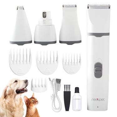 Imagem de Maquininha Tosa Pet Aparador Recarregável Cachorro Gato, Cortador de cabelo elétrico 4 em 1 para animais de estimação