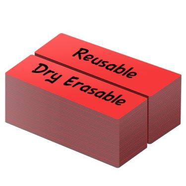 Imagem de LLPT Etiquetas magnéticas apagáveis a seco 1,3 cm x 5 cm 50 pacotes de adesivos magnéticos em branco para escrita, reutilizáveis para prateleira de geladeira, quadro branco, caixa de ferramentas e