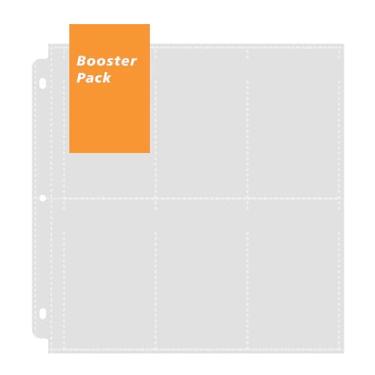 Imagem de Ampleer Pacote booster, página protetora de 6 bolsos compatível com fichário de 3 anéis, serve em pacotes de armazenamento de exibição MTG TCG esportivos de tamanho padrão