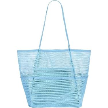 Imagem de Malha de bolsa de praia de verão Bolsa de Tote de um ombro de grande capacidade Homens e mulheres treinados para lavar roupas de mergulho portátil Bolsa de luvas (A5)