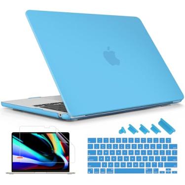 Imagem de Lepeoac Compatível com MacBook Air 38.1 cm Capa M4 A3241 M3 A3114 M2 A2941 2025 2024 2023 Releaes, capa rígida de plástico com capa de teclado e protetor de tela para Mac Air 15,3 polegadas,
