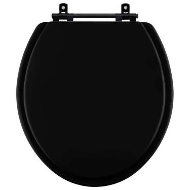 Imagem de Assento Sanitario Convencional Oval Universal Branco com Ferragem Preta