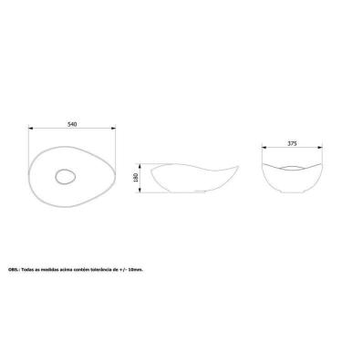 Imagem de Kit 3 Cubas de Apoio Oval 54x37,5cm Ruy Ohtake Roca Marrom