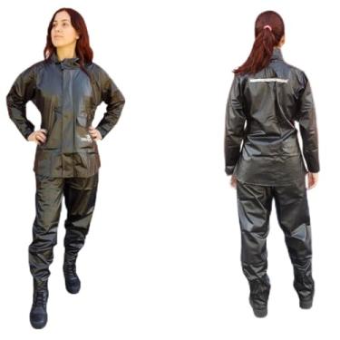 Imagem de Capa De Chuva Feminina Para Motoqueiro Pvc Impermeavel Piracapas G