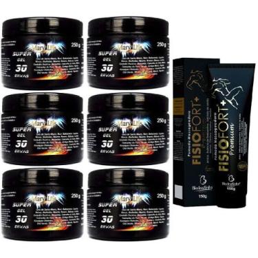 Imagem de Kit 6 Super Gel 30 Ervas 250G + 1 Pomada Fisio Premium 150G - Bio Inst