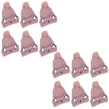 Imagem de kit 12 toucas gorro infantil de pompom bichinho para menino menina for