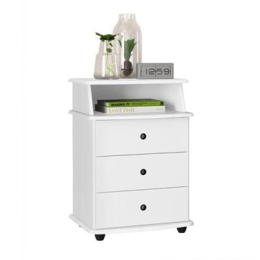 Imagem de Mesa de Cabeceira LUX Com Nichos Para ObjeTos 3 Gavetas Tampos Ergonôm