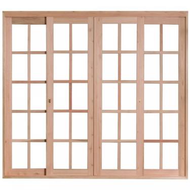 Imagem de Porta de Madeira Balção de Correr 213x200cm com Batente 9,4cm Ewk 494 