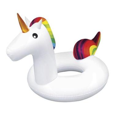 Imagem de Boia Unicórnio Inflável Grande Com Abertura 160x105x105cm Piscina- 148