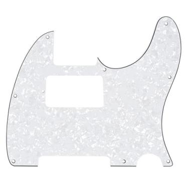 Imagem de Musiclily 8 Furos Escudo Humbucker Tele HH Pickguard para Guitarra Fender EUA/Mexicana Made Telecaster Standard Estilo Moderno, 4 Camadas Branco Perolado