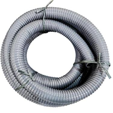 Imagem de Rolo de 5 Metros Mangueira Espiral Duto Sucção Vácuo Ar Cinza 5 Polega