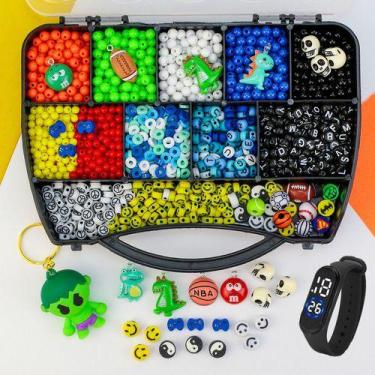 Imagem de Kit Miçangas Infantil Menino Com 2300 Pçs Pulseiras - Anita Recreativo