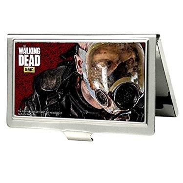 Imagem de Buckle-Down Porta-cartões de visita – The Walking Dead Máscara de gás zumbi vermelho – Pequeno