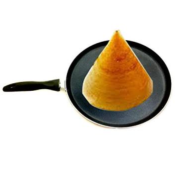 Imagem de Base de indução de alumínio antiaderente Dosa Tawa Chapati com alça e esfregão grátis e uma espátula de madeira (3 mm)