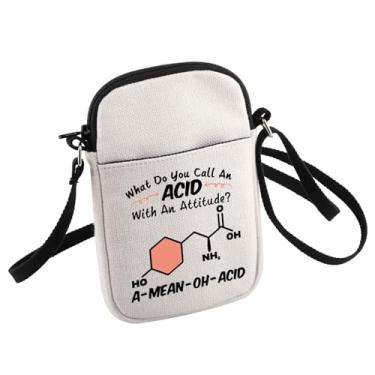 Imagem de HOLLP Bolsa tiracolo Scientist Teachers Chemistry Lesson Gift A-Mean-Oh-Acid Small Sling Bag Science Major Gift, Ácidos