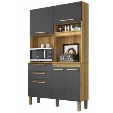 Imagem de Kit Cozinha Dubai 5 Portas 2 Gavetas Nicho Sallêto - salleto, carvalho