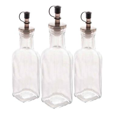 Imagem de Kit 3 Garrafas Para Azeite De Vidro Com Tampa Lyor 200ml