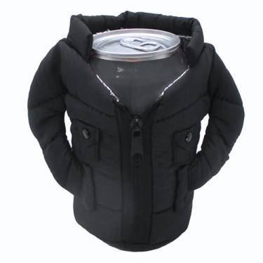 Imagem de Gadgetime USA Colete refrigerador de latas – refrigerador de bebidas isolado – capa de lata – jaqueta reutilizável com zíper – manga fofa para bebidas enlatadas e cerveja – presente engraçado para