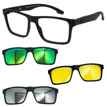 Imagem de Oculos Mormaii Swap NG2 6153 Preto Fosco Com 3 Clipons, Verde, Prata, 