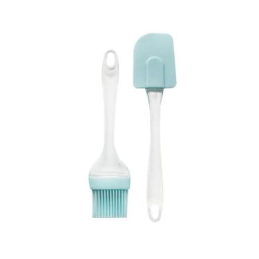 Imagem de Kit Com Espatula E Pincel De Silicone Para Cozinha 2pçs - Cosy, Azul C