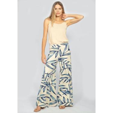 Imagem de Calça Pantalona Amazonia Vital Malha Granja Bambu Azul