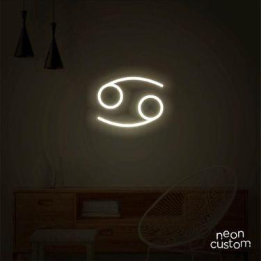 Imagem de luminaria letreiro Neon Led Signo Câncer 100x80 luminoso decoração p/ 