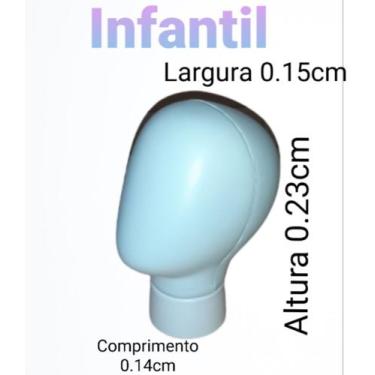 Imagem de Manequim infantil bebê (cabeça ovo + suporte) na cor branco. - Ksouza 