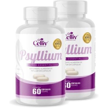 Imagem de Kit Com 02 - Psyllium 60 Cápsulas de 500mg Celliv - Celliv 