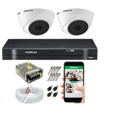 Imagem de Kit Cftv 2 Câmeras De Segurança Intelbras Dome IR E Dvr Mhdx Multi Hd 