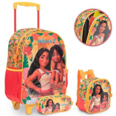 Imagem de Kit Mochila Rodinha Moana Com Lancheira Térmica Reforçada - Plike