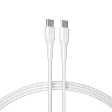 Imagem de X DIGI Cabo USB C para USB C, cabo carregador USB C de 60 W para iPhone 15 Series / 14 Series / 13 Series, MacBook Pro, iPad Pro, iPad Air 4, Samsung Galaxy S23+/S23 Ultra 9 m, branco