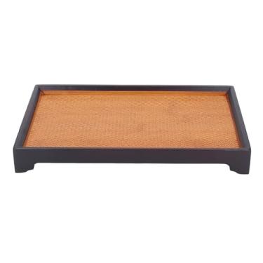 Imagem de Bandeja de chá Retangular TOPINCN, Bandeja Multifuncional para Servir café de 30 X 19 Cm Conjunto de Mesa de chá Gongfu para Reuniões de Família, Cerimônias de chá, Lanches,