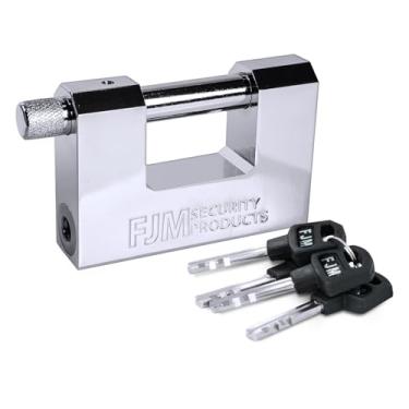 Imagem de FJM SPSA80-KA Cadeado de alta segurança estilo D, trava de reboque anti-roubo para melhoria doméstica, trava de bicicleta e trava de porta. Também para galpão de armazenamento ao ar livre, inclui