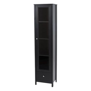 Imagem de Cristaleira 1 Porta Vidro 1 Gaveta 180x43 cm E962 Preto Dtall
