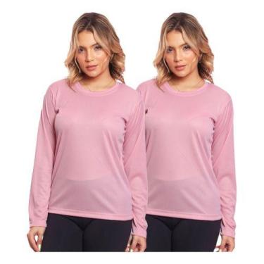 Imagem de Kit 2 Camisas Feminina Camiseta Térmica Proteção Solar Uv - MC Digital