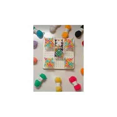 Imagem de Placa De Blocagem Branca Para Crochê e Tricô Com 25x25cm Com Hastes De Aço Inox