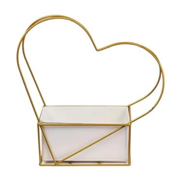 Imagem de Generic Plantador de metal de cesto de flor em forma de coração, decoração, presente de ferro exclusivo Presente ideal Geométrico para a sala de estar, 36cmx22cmx11cm