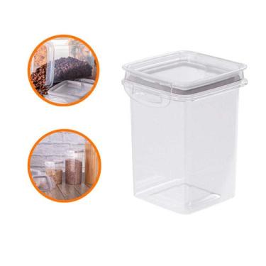 Imagem de Pote Porta Mantimentos Hermético Empilhável 830 ml Café - Plasútil