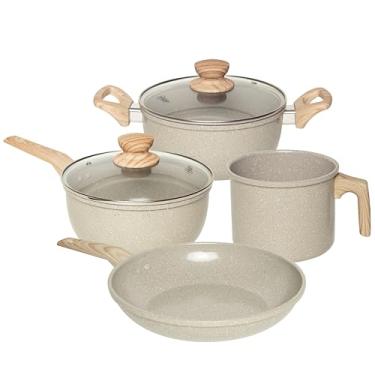 Imagem de OSTER JOGO DE PANELAS E LEITEIRA MARBLE EDITION CINZA DUST – 4 PEÇAS COM REVESTIMENTO CERÂMICO ANTIADERENTE, ALÇAS EM SILICONE ANTITÉRMICO E BASE COMPATÍVEL COM INDUÇÃO