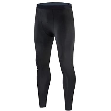 Imagem de Leggings Apertados Masculinos, Calças de Compressão Masculinas de Secagem Rápida para Treino de Basquete Elástico de Poliéster para Treino de Fitness (XL)