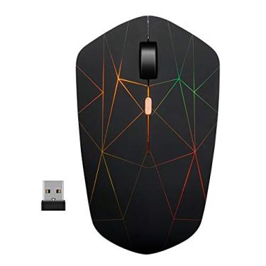 Imagem de Mouse sem fio recarregável alimentado por bateria de polímero de lítio, 3 estágios de velocidade DPI, 4 botões para PC, laptop, tablet, MacBook, Firework-illuminating