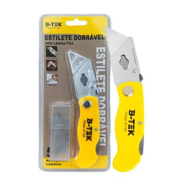 Imagem de Estilete Compacto 4 Lâminas Fixa Multiuso Dobrável  - B-TEK