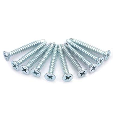 Imagem de 50pcs M4.2 Parafusos de Auto-Perfuração de Cabeça Plana Defina Parafuso de Perfuração Parafuso de Parafuso de Cauda para a Aço Estrutura de Aço Instalação de Telha de Aço 100%