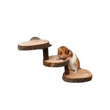 Imagem de Escada de madeira para hamster, ponte de escalada de madeira de papagaio, rampas flexíveis de porquinho-da-índia, brinquedos de mastigação, atividades, playground, suporte, escada, acessórios para