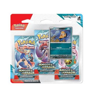 Imagem de Pokémon TCG, Blister Triplo Scraggy EV9 Amigos de Jornada